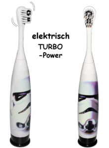 elektrische Zahnbürste Star Wars auf weissem Grund